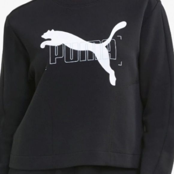 NWT Puma women's Logo black white sweatshirt, Small, new with tags,Relaxed - Picture 4 of 8